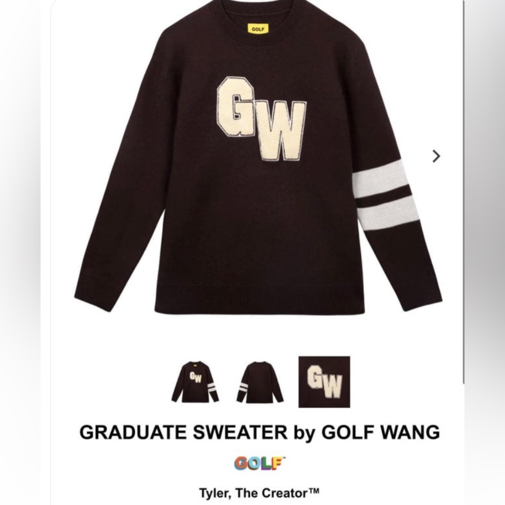 GOLF WANG  X Tyler The Creator Graduate University Knit Sweater Size XL NWT